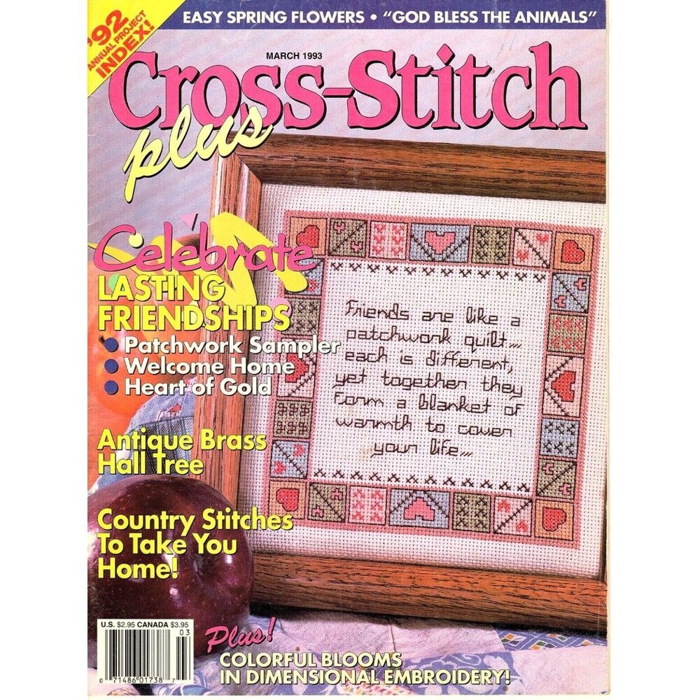Cross Stitching Plus Magazine March 1993 Sampler Patterns